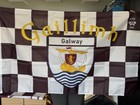 Ireland County GALWAY 5 x 3 ft CHEQUERED Flag Crest Name in Irish  & English