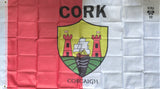 Cork 5 x 3ft Dual Coloured Flag with Crest English & Irish