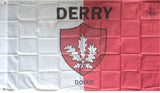 Derry 5 x 3ft Dual Coloured Flag with Crest English & Irish