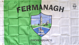 Fermanagh 5 x 3ft Dual Coloured Flag with Crest English & Irish