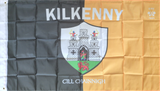 Kilkenny 5 x 3ft Dual Coloured Flag with Crest English & Irish