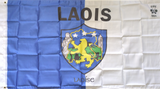 Laois 5 x 3ft Dual Coloured Flag with Crest English & Irish