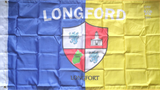 Longford 5 x 3ft Dual Coloured Flag with Crest English & Irish