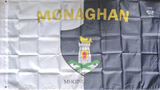 Monaghan 5 x 3ft Dual Coloured Flag with Crest English & Irish