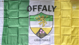 Offaly 5 x 3ft Dual Coloured Flag with Crest English & Irish