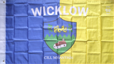 County Wicklow Ireland 5 x 3ft Dual Coloured Flag with Crest English & Irish